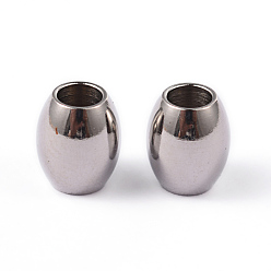 Stainless Steel Color Barrel 202 Stainless Steel Spacer Beads, Stainless Steel Color, 7x6mm, Hole: 3mm