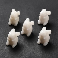 White Opaque Resin Beads, Rabbit, White, 10.5x16x16.5mm, Hole: 1.6mm