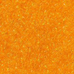 (RR137) Transparent Light Orange Миюки круглые бусины рокайль, японский бисер, (rr 137) прозрачный светло-оранжевый, 15/0, 1.5 мм, Отверстие : 0.7 мм , около 27777 шт / 50 г
