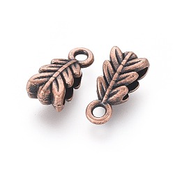 Red Copper Tibetan Style Pendant Bails, Cadmium Free & Nickel Free & Lead Free, Red Copper, 14x6.5x4.5mm, Hole: 2mm