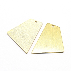 Настоящее золото 18K Латунные подвески, без свинца, без кадмии и без никеля, пятиугольник, реальный 18 k позолоченный, 22x18x1 мм, отверстие : 1 мм