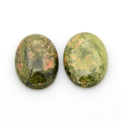 Unakite Natural Gemstone Cabochons, Oval, Unakite, 25x18x5~7mm