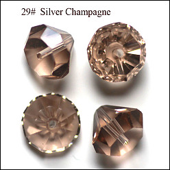 Bois Solide Imitations de perles de cristal autrichien, grade de aaa, facette, diamant, burlywood, 9.5~10x7~8mm, Trou: 0.9~1mm