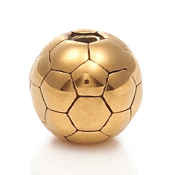 Oro Revestimiento iónico (ip) 304 perlas de acero inoxidable, fútbol, dorado, 10x9 mm, agujero: 1.8 mm