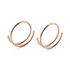 Розовое Золото Двойное кольцо в носу для одиночного пирсинга, спираль 316 носовое кольцо из хирургической нержавеющей стали для женщин, украшения для пирсинга тела, розовое золото , 1~3x12 мм, внутренний диаметр: 10 мм