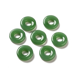 Green Glass Linking Rings, Imitation Jade, Round Ring, Green, 12.5x4mm, Inner Diameter: 5mm