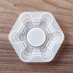 Blanco Diy 3 moldes de silicona aptos para uso alimentario con matriz de siete estrellas, moldes para velas, Moldes de fundición de resina de yeso, blanco, 105x115x21 mm, diámetro interior: 105x96 mm