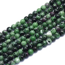 Rubis Zoïsite Rubis naturel en perles zoisite brins, ronde, 6~6.5mm, Trou: 0.8mm, Environ 60 pcs/chapelet, 14.96 pouce (38 cm)