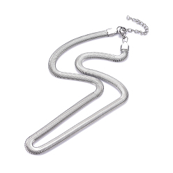Stainless Steel Color 304 Stainless Steel Herringbone Chains Necklaces, with Lobster Claw Clasps, Stainless Steel Color, 16.1 inch(41cm)