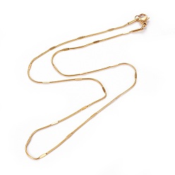 Golden 304 Stainless Steel Snake Chain Necklaces, with Lobster Claw Clasps, Golden, 16.8 inch(42.8cm), 1~1.5mm