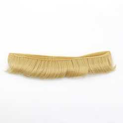 Kaki Clair Cheveux de perruque de poupée de coiffure frange courte fibre haute température, pour bricolage fille bjd making accessoires, kaki clair, 1.97 pouce (5 cm)