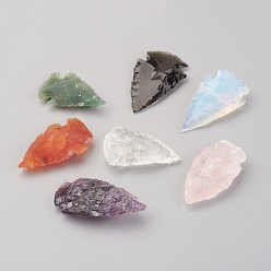 Mixed Stone Natural & Synthetic Mixed Stone Home Display Decorations, Hammered Arrowhead, 18~40x12~26x4~14mm