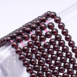 Grenat Brins de perles rondes en grenat aaaa de qualité naturelle, importé du mozambique, 5mm, Trou: 1mm, Environ 80 pcs/chapelet, 16 pouce