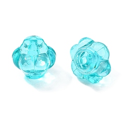Turquoise Perles acryliques transparentes, lanterne, turquoise, 8.5x10x9.5mm, Trou: 1.5mm, environ1290 pcs / 500 g