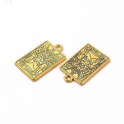 Oro Antiguo Colgantes de la aleación de estilo tibetano, rectángulo con amuleto de tarot, los amantes vi, oro antiguo, 23x14x1.5 mm, agujero: 2 mm
