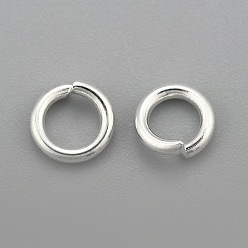 Plata 304 argollas de acero inoxidable, anillos del salto abiertos, plata, 18 calibre, 5x1 mm, diámetro interior: 3 mm