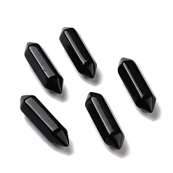 Obsidian Natural Obsidian Beads, Healing Stones, Reiki Energy Balancing Meditation Therapy Wand, No Hole, Faceted, Double Terminated Point, 22~23x6x6mm
