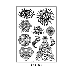 Motifs Mixtes Motif de mandala vintage amovible temporaire tatouages imperméables papier autocollants, motifs mixtes, 21x15 cm