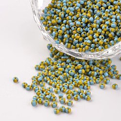 Verdemar Claro 12/0 colores opacos filtran perlas de vidrio, granos de la semilla redondas, verde mar claro, 1.5~2x2 mm, Agujero: 0.5 mm, sobre 22500 unidades / 450 g