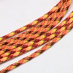 Orange Foncé 7 âmes intérieures cordes en polyester et spandex, pour la fabrication de bracelets en corde, orange foncé, 4mm, environ 109.36 yards (100m)/paquet, 420~500g / bundle