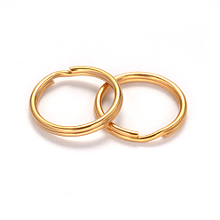 Золотой Ионное покрытие (ip) 304 разъемные кольца для ключей из нержавеющей стали, брелок для ключей, золотые, 2.2x20x1.8 мм