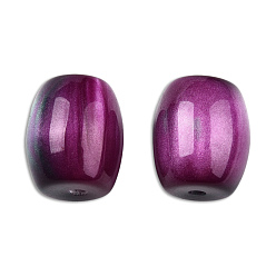 Purple Resin Beads, Imitation Gemstone, Barrel, Purple, 14x12mm, Hole: 2mm