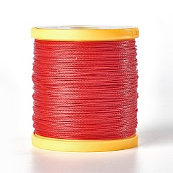Red Round Waxed Polyester Cord, Micro Macrame Cord, Leather Sewing Thread, for Bracelets Jewelry Making, Beading Crafting Macrame, Red, 0.65mm, about 164.04 yards(150m)/roll