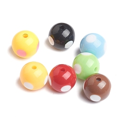 Couleur Mélangete Perles artisanales rondes acryliques, couleur mixte, environ 16 mm de diamètre, trou: environ 2 mm, environ220 pcs / 500 g