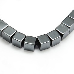 Non-magnetic Hematite Grade AA Non-magnetic Synthetic Hematite Cube Beads Strands, 4x4x4mm, Hole: 1mm, about 100pcs/strand, 16 inch