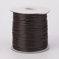 Coconut Brown Eco-Friendly Korean Waxed Polyester Cord, Coconut Brown, 3mm, about 41.01~41.56 Yards(37.5~38m)/Roll