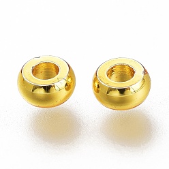 Golden Brass Spacer Beads, Long-Lasting Plated, Disc, Golden, 3x1.5mm, Hole: 1.2mm
