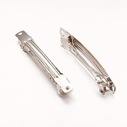 Platinum Iron Hair Barrette Findings, French Hair Clip Findings, Platinum Color, about 78mm long, 9mm wide