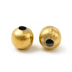 Golden 304 Stainless Steel Round Beads, Golden, 5x4.5mm, Hole: 1.6mm
