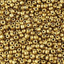 Vara de Oro Hornear bolas de semillas de vidrio de pintura, vara de oro, 12/0, 1.5~2 mm, agujero: 0.5~1 mm, sobre 30000 unidades / bolsa
