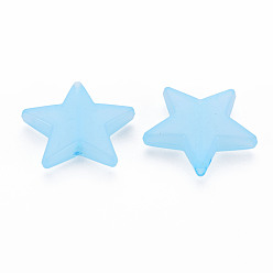 Light Sky Blue Imitation Jelly Acrylic Beads, Star, Light Sky Blue, 20.5x22x5mm, Hole: 1.8mm, about 500pcs/500g