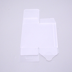 Blanco Caja de pvc transparente, caja de regalo de golosina, caja mate, para la caja de embalaje de la fiesta de bienvenida al bebé del banquete de boda, Rectángulo, blanco, 6x6x10 cm