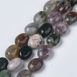 Agate Indienne Naturelles agate indienne brins de perles, ovale, 8x6x3.5~4mm, Trou: 1mm, Environ 45~52 pcs/chapelet, 15.16~15.74 pouce (38.5~40 cm)