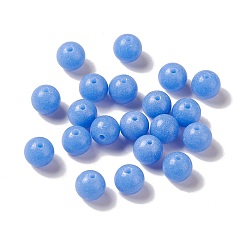 Cornflower Blue Luminous Candy Color Glass Bead, Glow in the Dark,  Round, Cornflower Blue, 6mm, Hole: 0.8mm