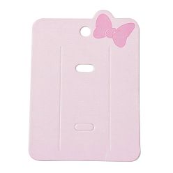 Pink Paper Hair Clip Display Cards, Rectangle with Bowknot, Pink, 10.2x7.1x0.05cm, Hole: 7mm
