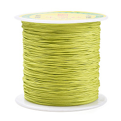 Verde de Amarillo Hilo de nylon trenzada, Cordón de anudado chino cordón de abalorios para hacer joyas de abalorios, amarillo verdoso, 0.5 mm, sobre 150 yardas / rodillo