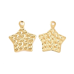 Golden Ion Plating(IP) 304 Stainless Steel Pendant Rhinestone Settings, Star Charms, Golden, Fit For 1mm Rhinestone, 14x12x1mm, Hole: 1.2mm