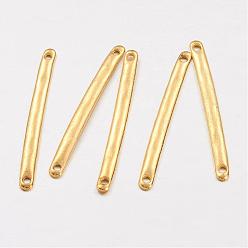 Golden Tibetan Style Alloy Bar Links connectors, for Jewelry Design, Cadmium Free & Lead Free, Strip, Golden, 3x33x1mm, Hole: 1mm