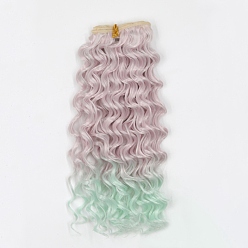 Plum High Temperature Fiber Long Instant Noodle Curly Hairstyle Doll Wig Hair, for DIY Girl BJD Makings Accessories, Plum, 7.87~9.84 inch(20~25cm)