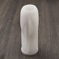 White Abstract Vase Shape DIY Silicone Candle Molds, for Scented Candle Making, White, 5.8x16.4cm