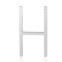 Letter H 201 Stainless Steel Links connectors, Letter, Stainless Steel Color, Letter.H, 37x20x1mm, Hole: 1mm