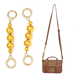 Золотистый Удлинительная цепочка для сумки, с бусинами из абс-пластика и пружинными кольцами из легкого золотого сплава, для аксессуаров для замены сумок, золотые, 14x1.75 см