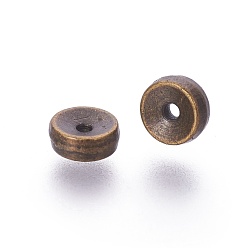Antique Bronze Tibetan Style Alloy Beads, Cadmium Free & Nickel Free & Lead Free, Disc, Antique Bronze, 5x2mm, Hole: 1mm