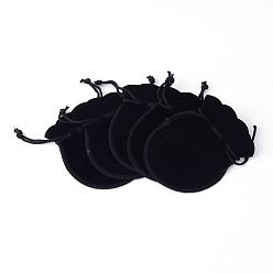 Noir Sacs calebasse de velours, noir, 12x9 cm