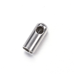 Stainless Steel Color 202 Stainless Steel Cord Ends, Stainless Steel Color, 7.5x3mm, Hole: 2mm, Inner Diameter: 2.5mm