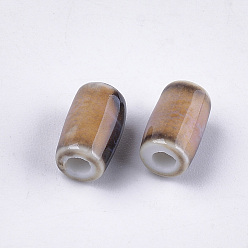 Chameau Perles en porcelaine manuelles, fantaisie porcelaine émaillée antique, colonne, chameau, 10~10.5x6mm, Trou: 2mm